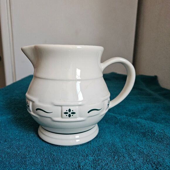 Longaberger woven Tradition Heritage green milk pitcher - Picture 1 of 7